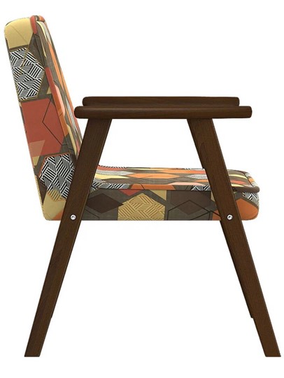 Кресло Ретро ткань геометрия коричневый, каркас орех в Новосибирске - изображение 3