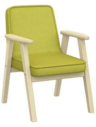 Кресло мягкое Ретро ткань лайм, каркас лак в Новосибирске - изображение