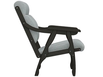 Кресло Вега 10 ткань серый, каркас венге в Новосибирске - предосмотр 3