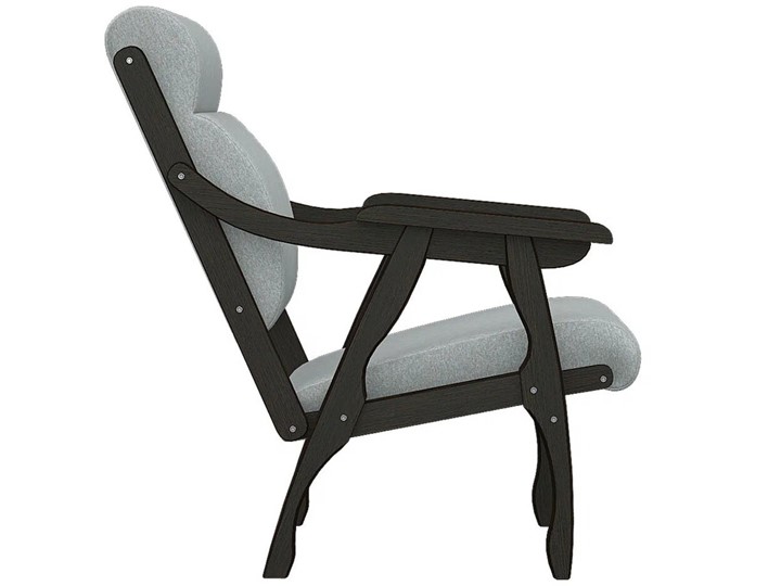 Кресло Вега 10 ткань серый, каркас венге в Новосибирске - изображение 3