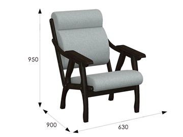 Кресло Вега 10 ткань серый, каркас венге в Новосибирске - предосмотр 6