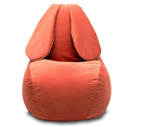 Кресло-мешок Зайка (длинные уши), оранжевый в Новосибирске - изображение