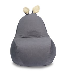 Кресло-мешок Зайка (короткие уши), тёмно-серый в Бердске