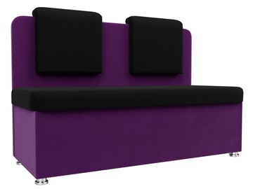 Кухонный диван Маккон 2-х местный, Черный/Фиолетовый (микровельвет) в Новосибирске