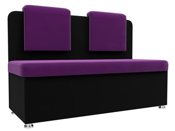 Кухонный диван Маккон 2-х местный, Фиолетовый/Черный (микровельвет) в Новосибирске
