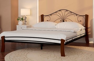 Кровать в спальню Фортуна 4 Лайт, 1600, черный/махагон в Бердске