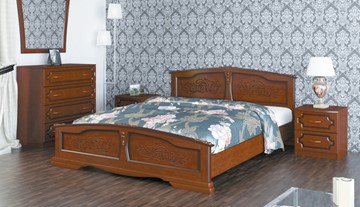 Кровать 2-спальная Елена (Орех) 180х200 в Новосибирске
