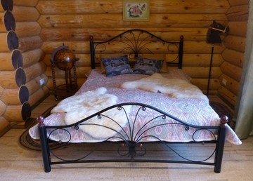 Кровать 1.5-спальная Фортуна 2, 1400, черный/черный в Новосибирске