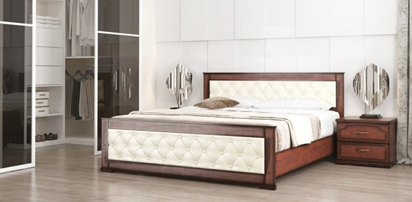 Кровать Стиль 2, 160х200, кожзам, с основанием в Новосибирске - изображение
