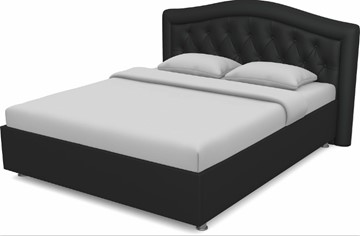 Кровать 1.5-спальная Луиза 1400 с основанием (Nitro Black) в Новосибирске