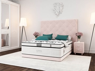 Кровать 2-х спальная Style Compact/Basement 180х200, Флок (Велсофт Винтажный розовый) в Новосибирске