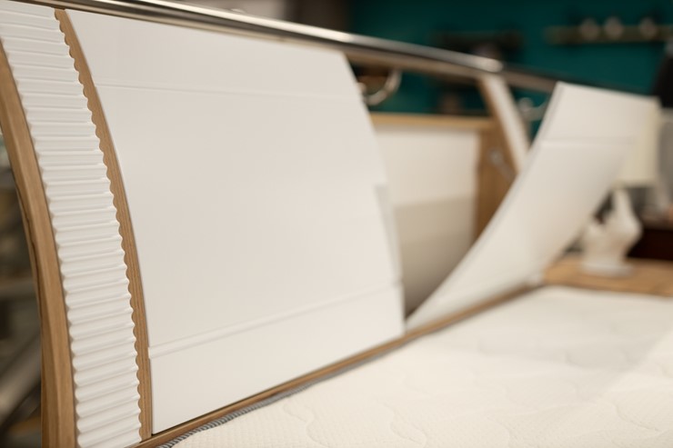 Двуспальная кровать Бари 1600 с подъёмным механизмом Дуб Золотой/Белый ЛД 698.220 в Новосибирске - изображение 13