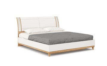 Кровать в спальню Бари 1800 с кроватным основанием Дуб Золотой/Белый ЛД 698.220 в Новосибирске