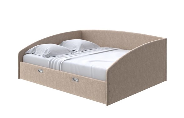Кровать в спальню Bono 160х200, Флок (Бентлей Какао) в Новосибирске - изображение