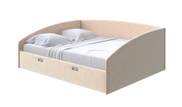 Спальная кровать Bono 160х200, Флок (Бентлей Песок) в Новосибирске
