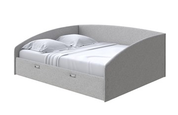Спальная кровать Bono 160х200, Искусственная шерсть (Лама Светло-серый) в Новосибирске
