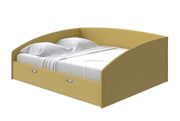 Кровать 2-спальная Bono 160х200, Рогожка (Firmino Канареечный) в Новосибирске