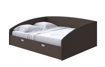 Двуспальная кровать Bono 160х200, Рогожка (Savana Chocolate) в Новосибирске
