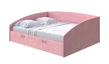 Спальная кровать Bono 160х200, Велюр (Casa Жемчужно-розовый) в Новосибирске