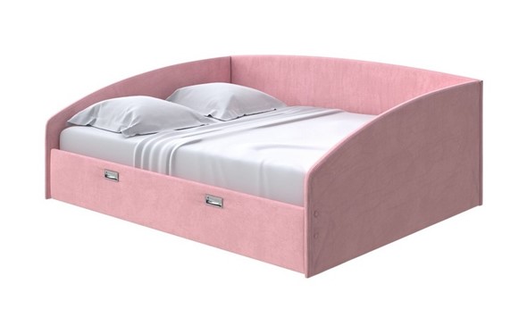 Спальная кровать Bono 160х200, Велюр (Casa Жемчужно-розовый) в Новосибирске - изображение