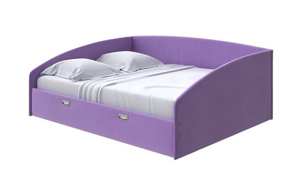Кровать в спальню Bono 160х200, Велюр (Forest 741 Светло-фиолетовый) в Новосибирске - изображение
