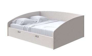 Двуспальная кровать Bono 160х200, Велюр (Scandi Cotton 3 Лён) в Новосибирске