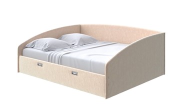 Спальная кровать Bono 180х200, Флок (Бентлей Песок) в Новосибирске