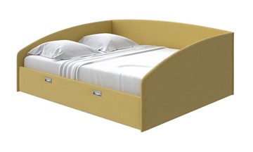 Кровать в спальню Bono 180х200, Рогожка (Firmino Канареечный) в Новосибирске