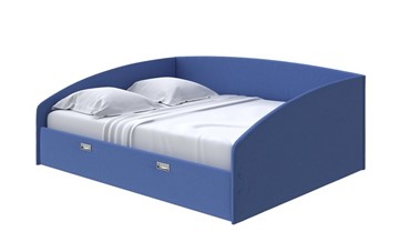 Спальная кровать Bono 180х200, Велюр (Scandi Cotton 23 Кобальт) в Новосибирске