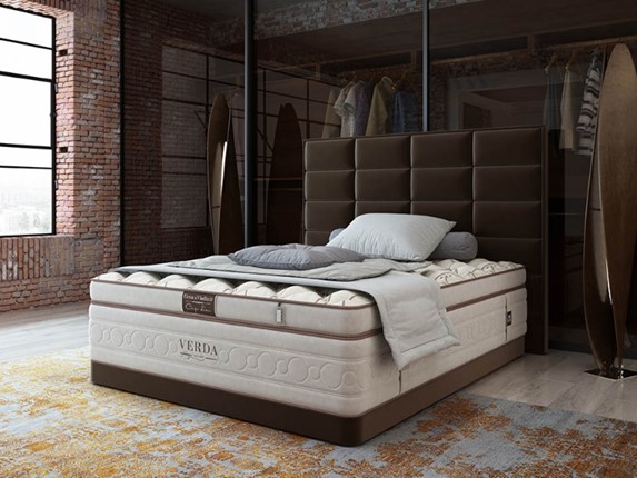 Кровать Chocolate Compact/Basement 180х200, Микровелюр (Manhattan Лесной каштан) в Новосибирске - изображение