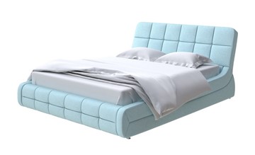 Кровать в спальню Corso-6 140x200, Велюр (Scandi Cotton 20 Голубой Лед) в Новосибирске