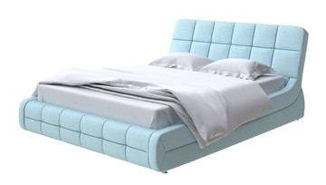 Спальная кровать Corso-6 160х200, Велюр (Scandi Cotton 20 Голубой Лед) в Новосибирске