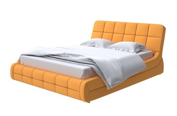 Кровать в спальню Corso-6 200х200, Велюр (Scandi Cotton 18 Шафран) в Новосибирске - предосмотр