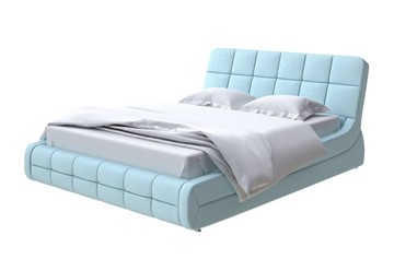 Кровать спальная Corso-6 200х200, Велюр (Scandi Cotton 20 Голубой Лед) в Новосибирске