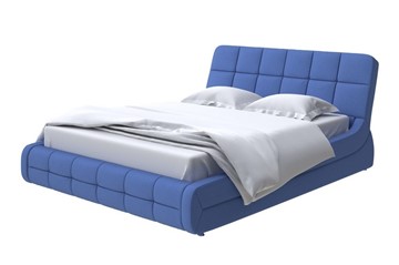Двуспальная кровать Corso-6 200х200, Велюр (Scandi Cotton 23 Кобальт) в Новосибирске