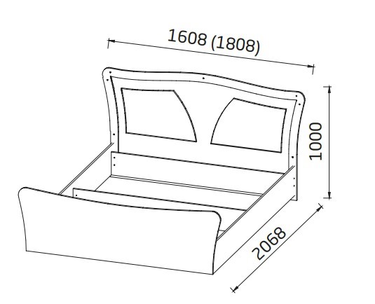 Спальная кровать Франческа 160х200 с ортопедическим основанием, ясень анкор светлый/дуб шервуд/иск. кожа перламутровый глянец в Новосибирске - изображение 1