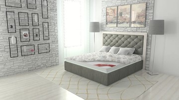 Кровать 2-спальная Манхэттен 180х200 (с основанием), с высотой спинки - 130 см в Новосибирске - предосмотр 1