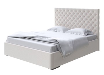 Двуспальная кровать Modena 160x200, Велюр (Scandi Cotton 3 Лён) в Новосибирске