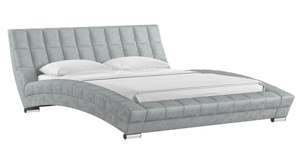 Двуспальная кровать Оливия 160 арт. Дарлинг грей сандал (светло-серый) с основанием в Новосибирске - изображение
