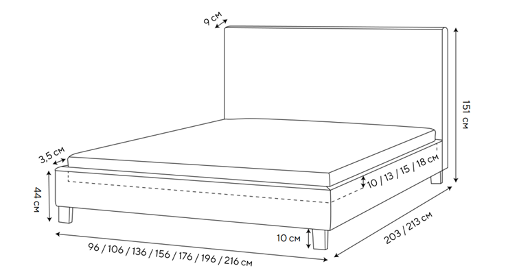 Двуспальная кровать Rhomby 160х200, Рогожка (Тетра Бежевый) в Бердске - изображение 1