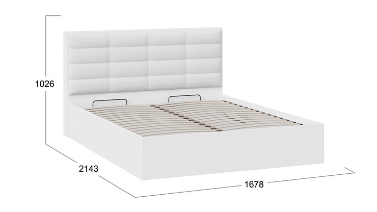 Кровать спальная с подъемным механизмом Агата тип 1 (Белый) в Новосибирске - изображение 3