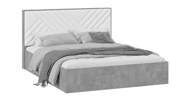 Кровать 2-спальная с подъемным механизмом Хилтон Тип 1 без заглушины (Ателье светлый/Белый) в Новосибирске - предосмотр