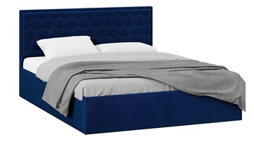 Кровать двуспальная с подъемным механизмом Порто (Велюр Confetti Blue) с заглушиной в Новосибирске - предосмотр