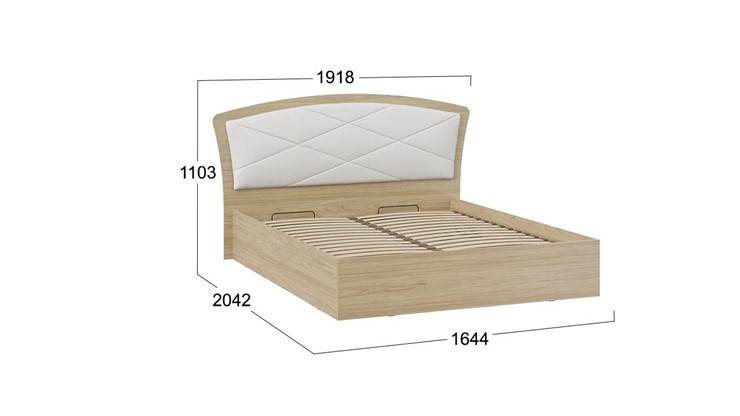 Кровать 2-спальная с подъемным механизмом Сэнди Тип 1 без заглушины (Вяз благородный/Белый) в Новосибирске - изображение 4