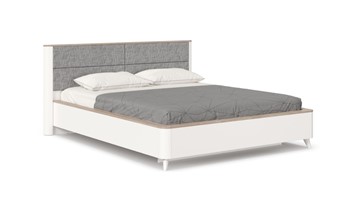 Кровать двуспальная Стефания 1600 с кроватным основанием ЛД 413.150, Дуб Маувелла PR/Белый в Новосибирске