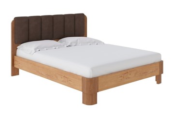 Кровать в спальню Wood Home Lite 2 160х200, ЛДСП+ткань (ЛДСП Бунратти/Антик (сосна)/Тетра Брауни) в Новосибирске