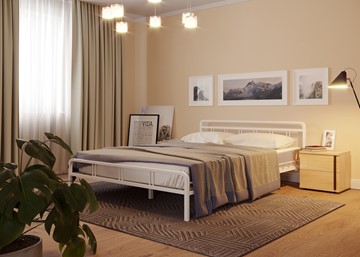 Кровать двуспальная Леон, 1600, белый в Новосибирске