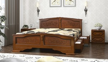 Кровать с выкатными ящиками Елена (Орех) 180х200 в Новосибирске