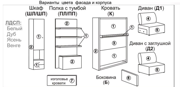 Кровать-трансформер Smart (ШЛ+К 1600), шкаф левый в Новосибирске - изображение 2