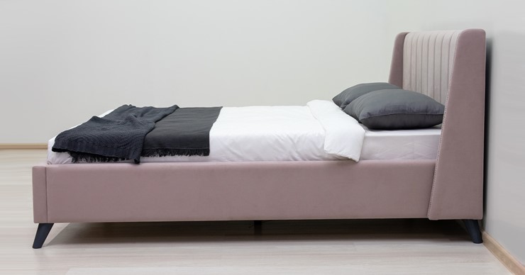 Двуспальная кровать с механизмом Мелисса 160,арт. Тори 45 велюр (ява) + кроватное дно в Новосибирске - изображение 3